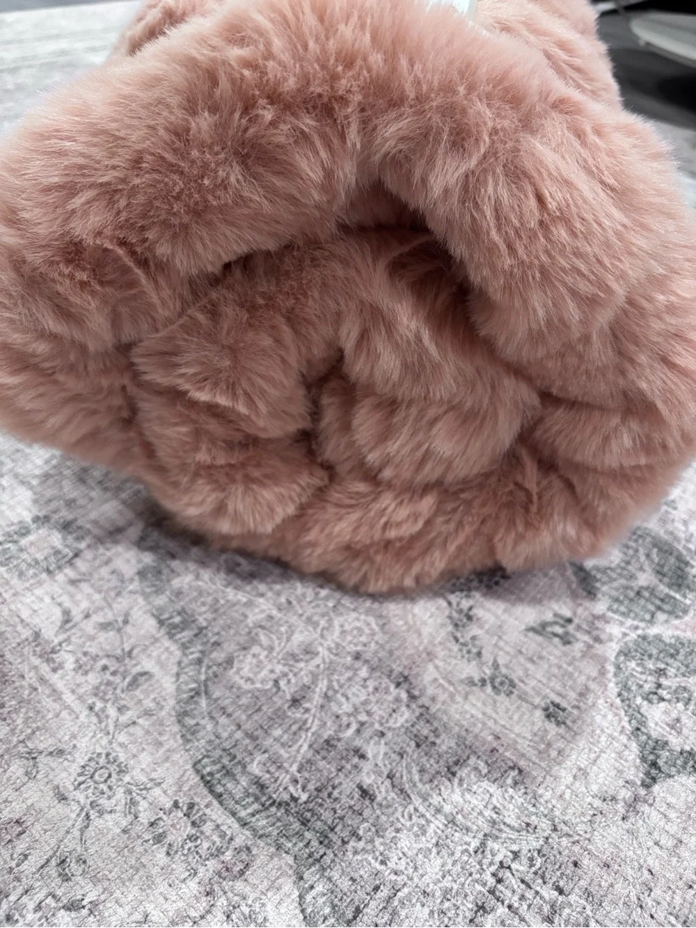 Crafted Lux Plush Bubble Faux Fur Throw Blanket in Dusty Rose NWT 50